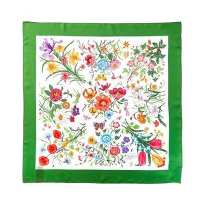Gucci Print Silk Scarf, White